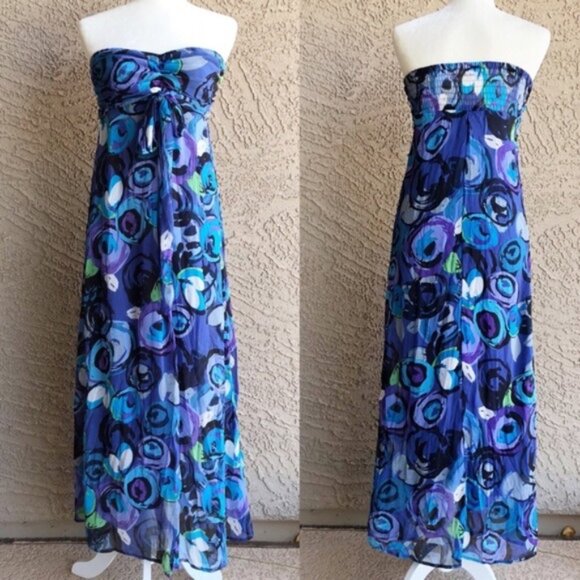 Beach Wedding Chiffon Maxi Dress M L XL Cruise Formal Party Shelf Bra ONE SIZE